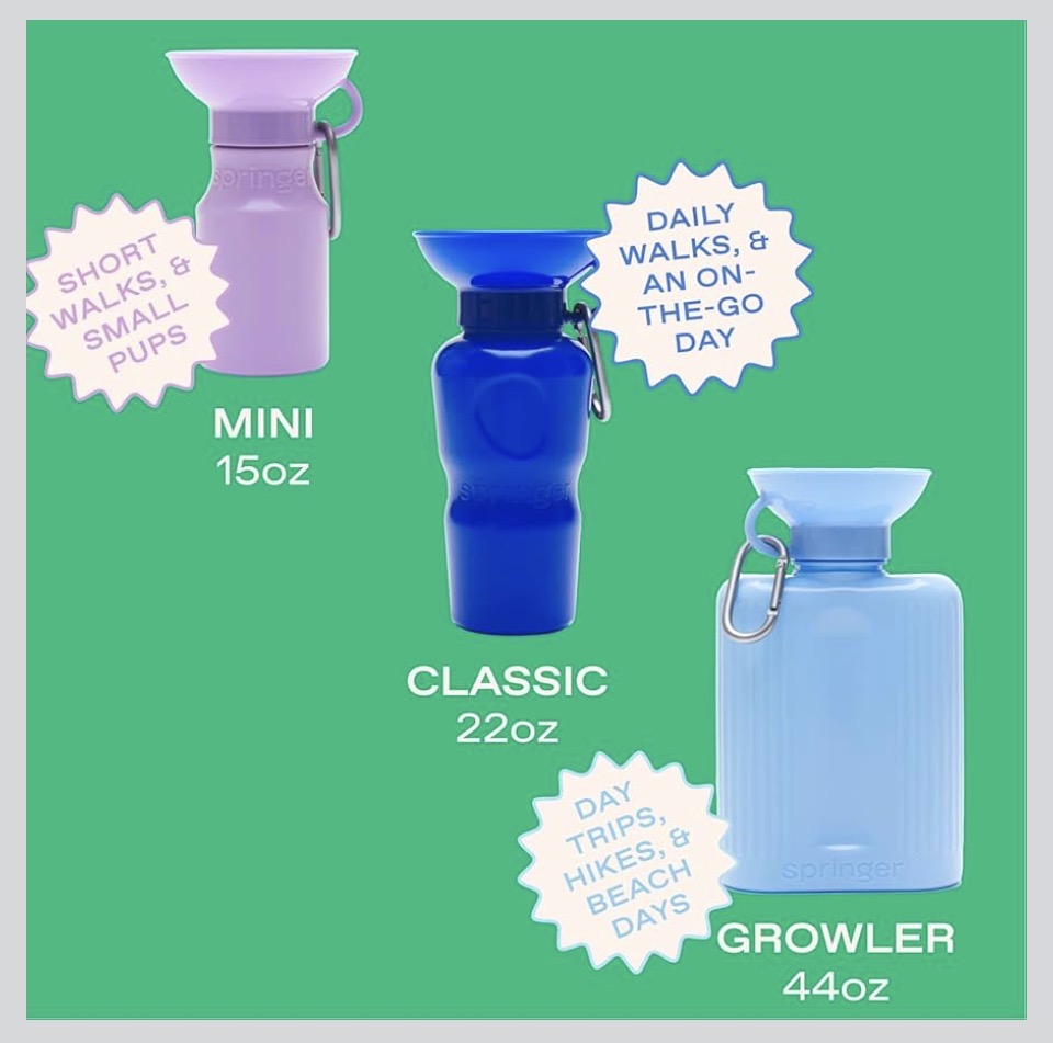 Dog Water Bottle | Portable Travel Water Bottle Dispenser For Dogs - As Seen on Shark Tank | Patented, Leak-Proof Bottles Fill Bowl With Water - Ideal for Walking | BPA-Free