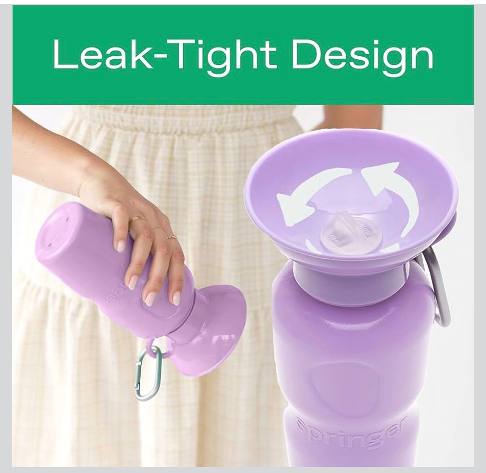 Dog Water Bottle | Portable Travel Water Bottle Dispenser For Dogs - As Seen on Shark Tank | Patented, Leak-Proof Bottles Fill Bowl With Water - Ideal for Walking | BPA-Free