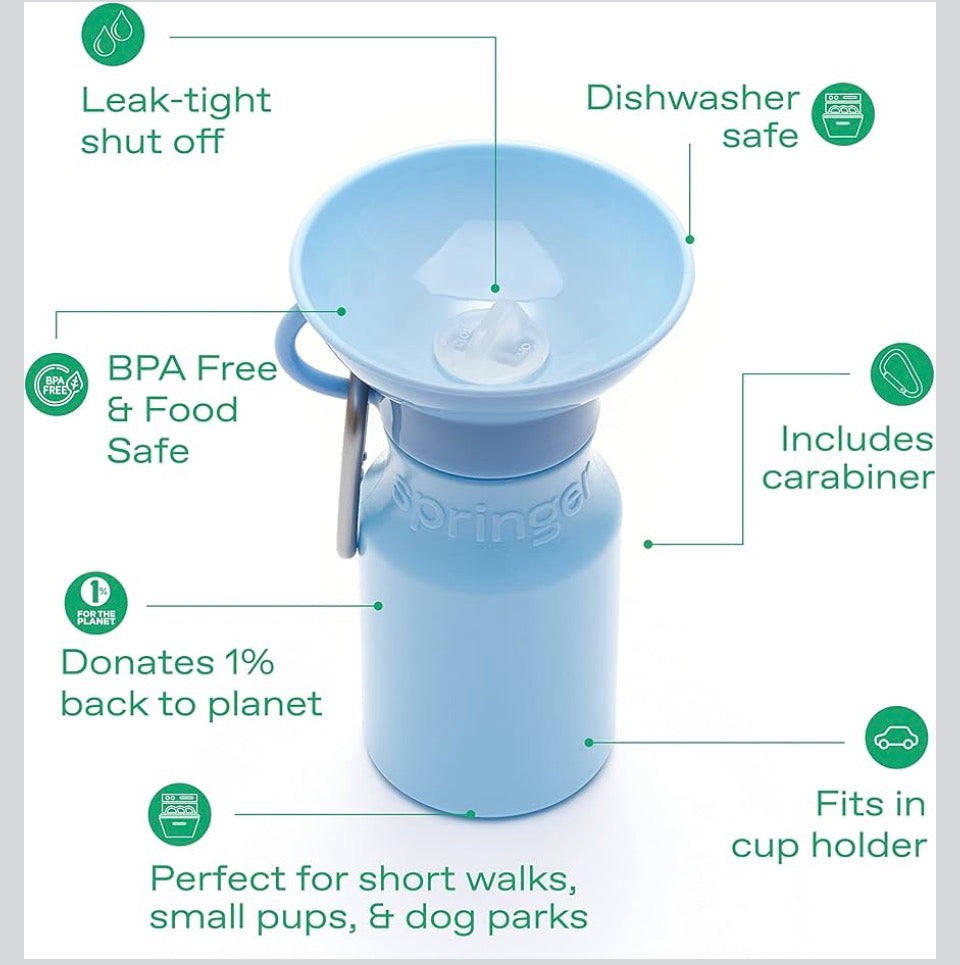 Dog Water Bottle | Portable Travel Water Bottle Dispenser For Dogs - As Seen on Shark Tank | Patented, Leak-Proof Bottles Fill Bowl With Water - Ideal for Walking | BPA-Free
